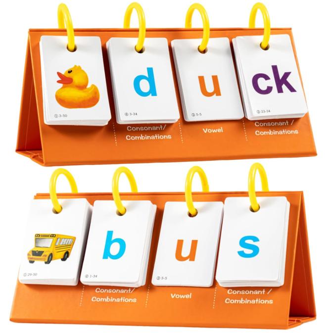 Phonics Flash Cards Learn to Read CVC Word Builder Games, Sight Words ...