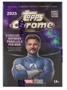 Topps 2025 Chrome Marvel Studios 7-Pack Box with 4 Exclusive Parallels & Debut Cards for Marvel Fans and Collectors