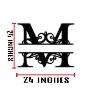 Personalized Metal Monogram Signs 24 Inch Custom Name Sign for Home Decor Outdoor Welcome Patio Wedding Decor Father's Day Gift for Mom Dad Grandma Unique Personalized Touch