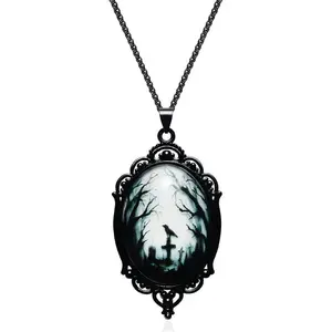 Gothic Necklace for Women, Halloween Jewelry, Raven Pendant Necklace, Black Choker Witch Accessories, Punk Grunge Gothic Jewelry, Vampire Necklace, Gothic Gifts for Women, Unisex Halloween Costume Jewelry, Alternative Fashion Accessories, Witch Necklace