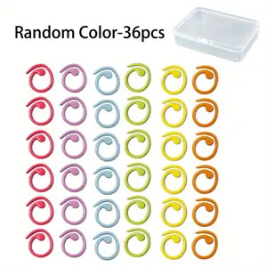 ‌36pcs Metal Crochet Stitch Markers - Helical Locking Rings for Knitting, Color-Coded Row Markers (Vibrant Colors)