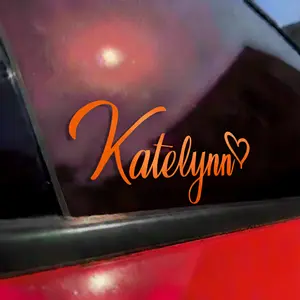 Elegant vinyl cursive name custom car window decal personalized