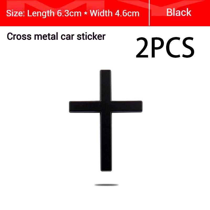 2/4 PCS – 3D Metal Cross Decals – Scratch-Concealing, Personalized Decorative Side Emblems