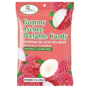 GT Gummy Lychee Peelable Candy, 3.7 oz, Non GMO, Gluten Free