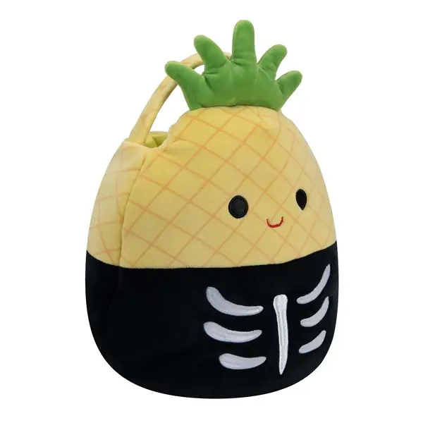 Squishmallows Maui the Skeleton Pineapple Treat Bag, Spooky Tropical Halloween Bucket, Festive Party Supplies Gift for Home Decor