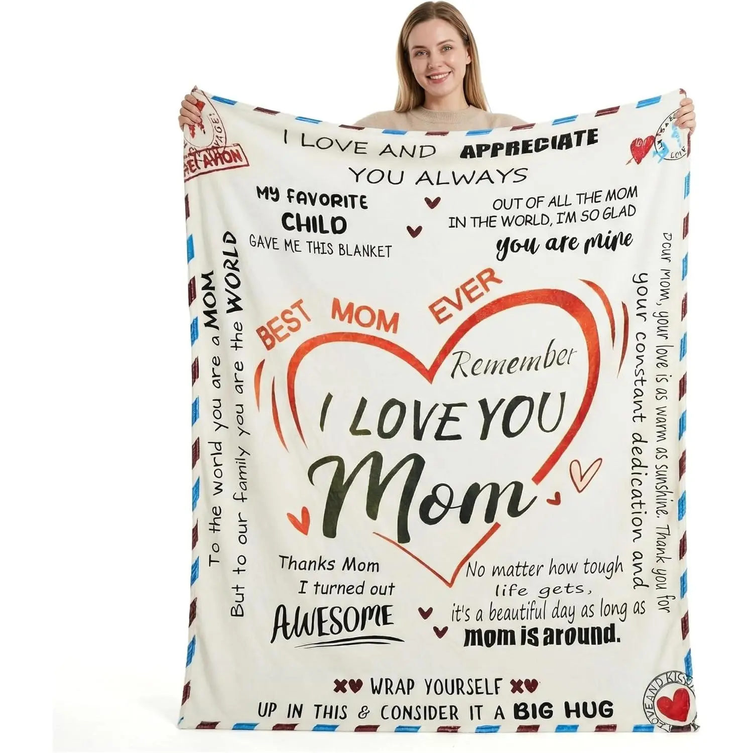 Super Soft Throw Blanket - Custom Personalized Message Home Use Keep Warm Blanket, Ideal Mother's Day or Anniversary Gift for Mom, Custom Blanket, Personalized Blankets