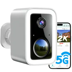 2K Wireless Outdoor Security Camera, Battery Powered WiFi Camera with Free Cloud Storage, Spotlight & Siren, AI Motion Detection, 2-Way Audio, IP66 Waterproof, 5GHz Support, Works with Alexa