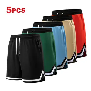 Men’s 5-Pack Summer Casual Athletic Shorts with Drawstring Waistband