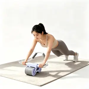 Automatic rebound abdominal roller, core strength  with elbow support pad, suitable for home fitness, widened non-slip abdominal wheel, beginner-friendly home training model Portable Ab Trainer