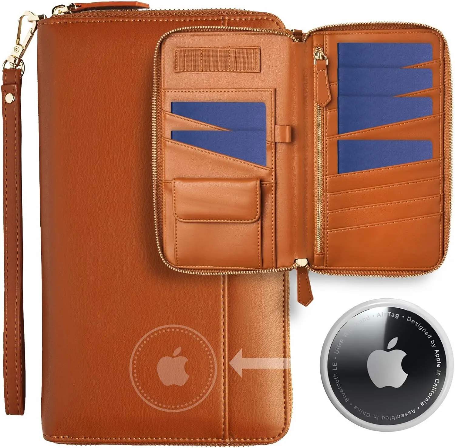 Travel Document Organizer - RFID Passport Wallet Case Family Holder Id Wristlet