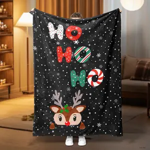 Local Warehouse Fleece Blanket - Christmas Pattern Soft Cozy Blankets for Bed Sofa Couch - Perfect Gift for Him Her All Seasons Family Friends - Warm and Cozy