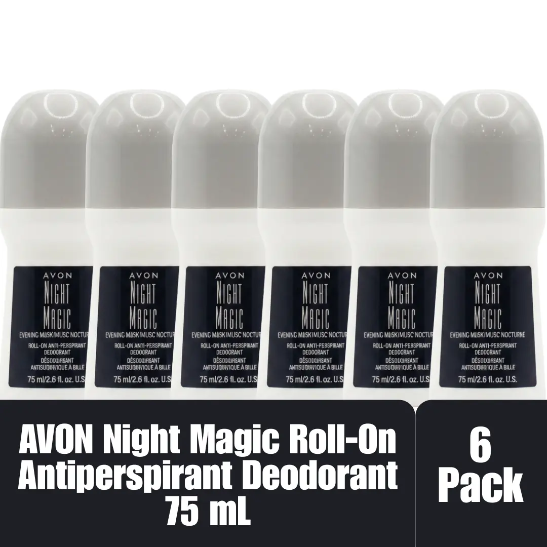 Avon Night Magic Evening Musk Roll-On Antiperspirant Deodorant 75 mL / 2.6 fl oz, 6-Pack