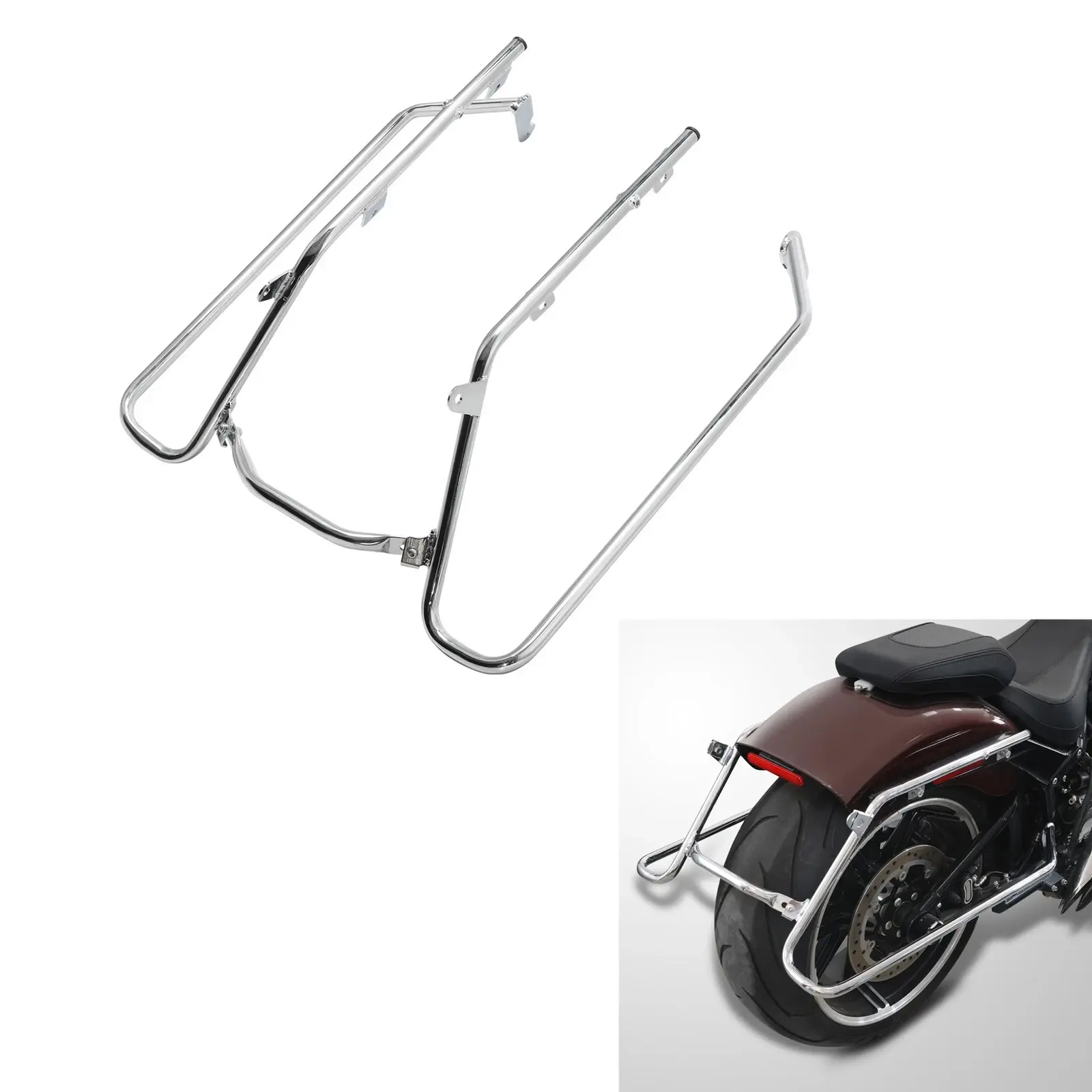 TCMT Chrome Saddlebag Conversion Brackets Fit For Harley Fat Boy Breakout 2018-2025