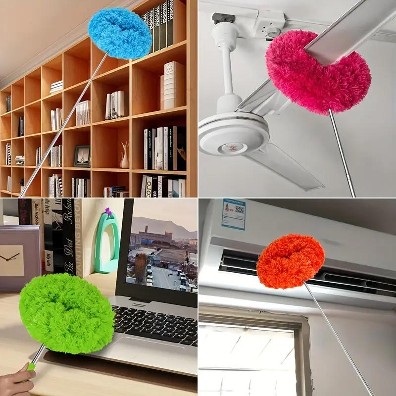 Gift for Mom, Extendable Microfiber Ceiling Fan Duster, Long Handle Rotating Dusting Tool, Reusable Duster for High Ceilings & Hard-to-Reach Areas