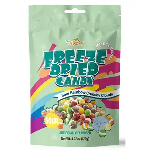 Apexy Freeze Dried Candy - Freeze Dried Rainbow Candy Assorted Flavor - Dehydrated, Crunchy, Colorful Treats & Snacks for Kids & Adults - Packed in a Resealable Pouch 4.23oz (120g) (Sour Rainbow Crunchy Clouds)