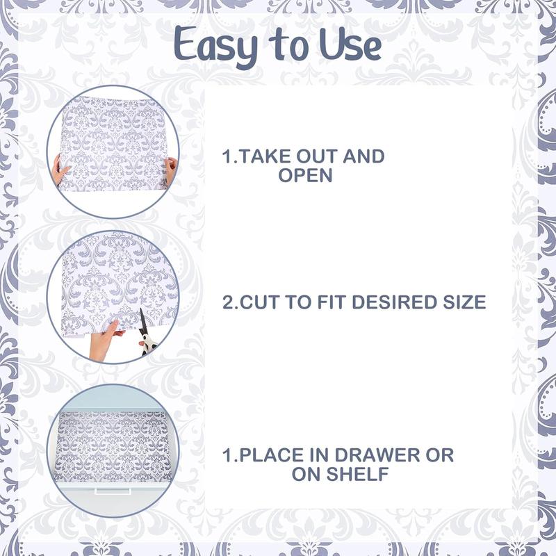 Lavender Scented Drawer Liners 24 Sheets for Dresser 15.7 x 22.8 Inch Non Adhesive Floral Print Fresh Style Kitchen Cabinet Shelf Closet Flower Aroma