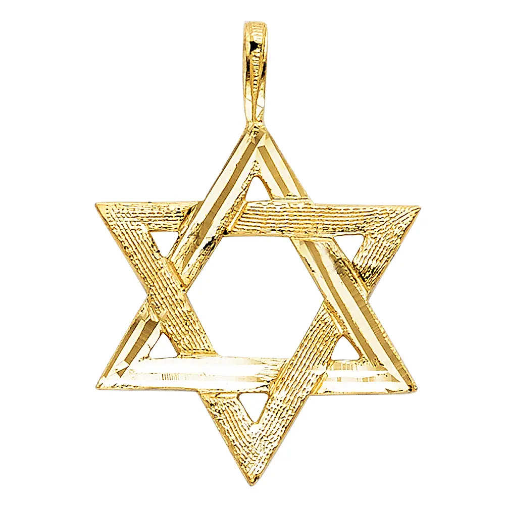 Exodus Jewelry Star of David 14K Solid Gold Pendant - Religious Jewelry for Men