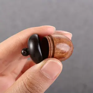 3pcs Solid Wood Medicine Pill Box Mini Sandalwood Rescue Wooden Pill Case Portable Tablets Storage Sealed Can for Outdoor