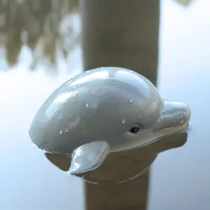 Floating Dolphin Lifelike Garden Water Feature Ornament, Cute Pond Decoration Resin Craft, Collectible Gift Idea, Fun Outdoor Decor