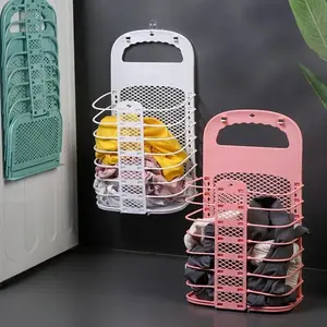 Foldable Wall-Mounted Laundry Basket, Durable PP Material, No Holes Design, Easy Cleaning, Space-Saving Storage, Modern Rectangular Shape