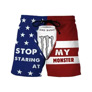 Stop Starting At My Monster Unisex Mesh Shorts, Hawaiian Shorts, Summer Vibe, Men Clothes, Beach Short, Perfect Gift For Fans