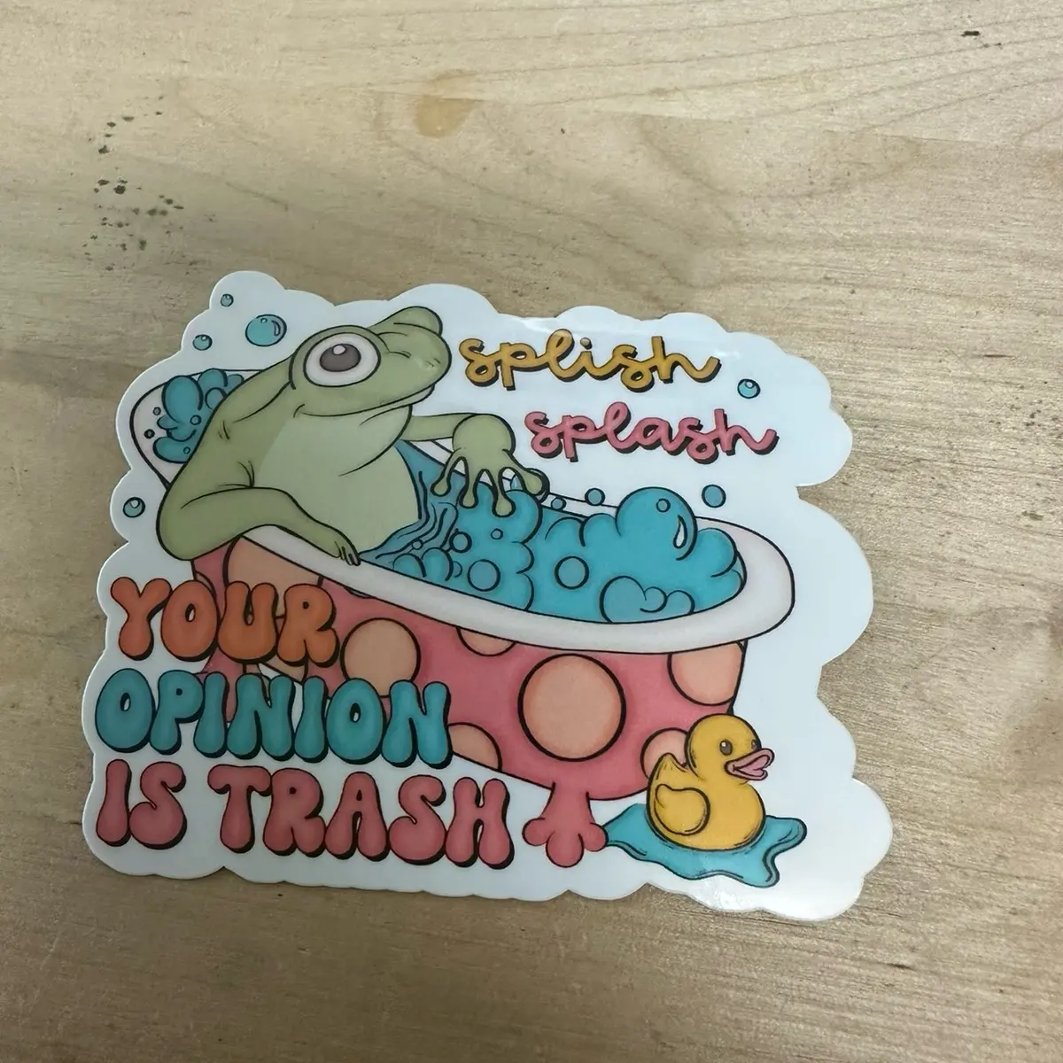 Funny frog sticker