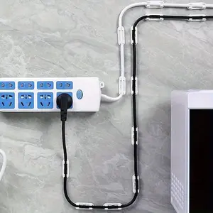 Adjustable Cable Management Clips, 10pcs Adhesive Cable Organizer, Sticky Wire Clips, Cord Holder for TV PC Ethernet Cable Under Desk Wall Home Office