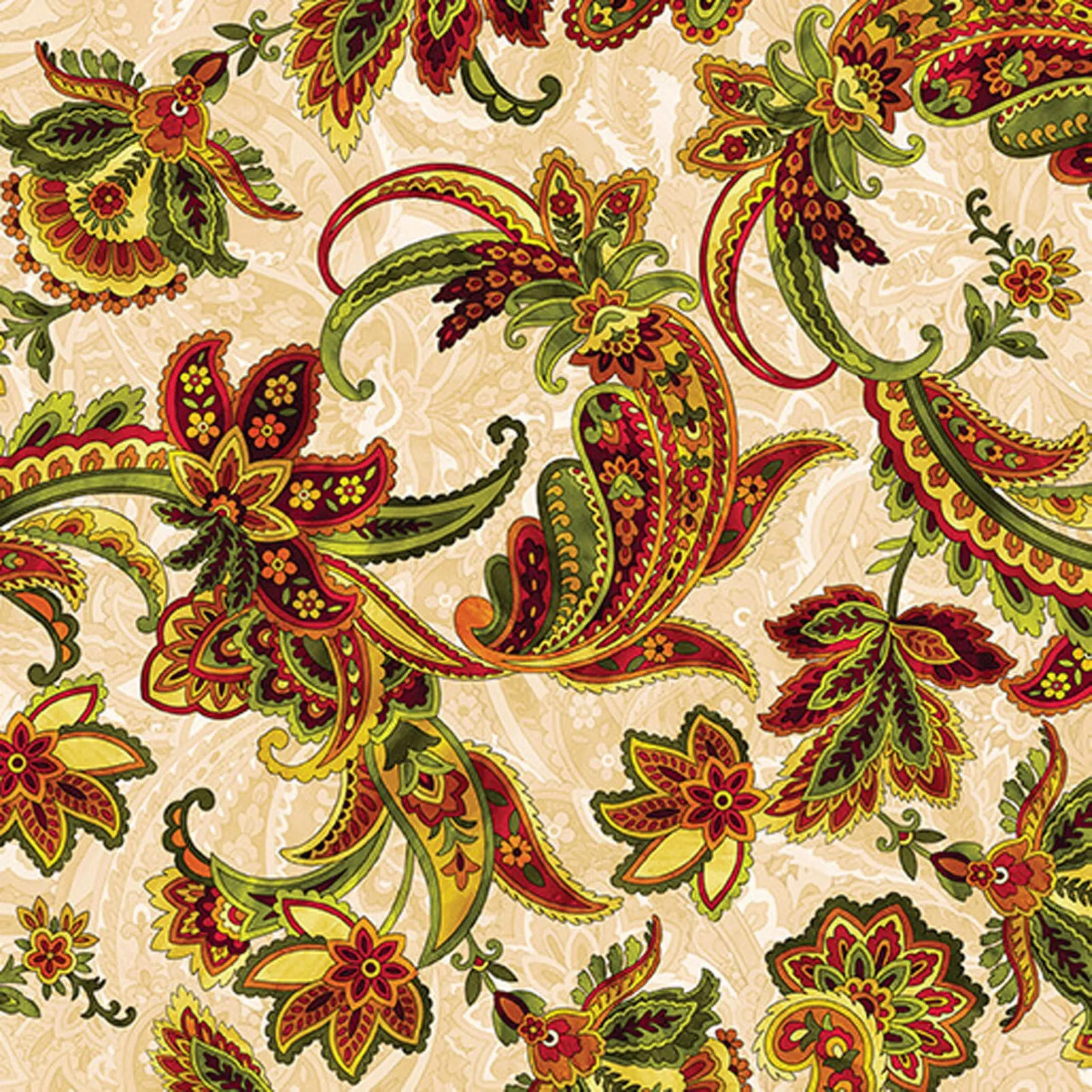 Harvest Beauty Harvest Paisley Fabric by the Yard | Benartex Autumn Paisley Cotton Fabric