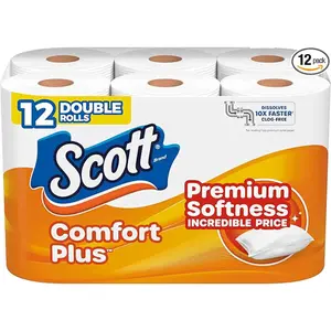 Toilet Paper, 12 Double Rolls, 231 Sheets per Roll, Septic-Safe, 1-Ply Toilet Tissue