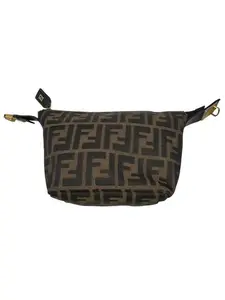 Pre-owned FENDI Canvas Vanity Zucca Compact Perfect For Daily Use