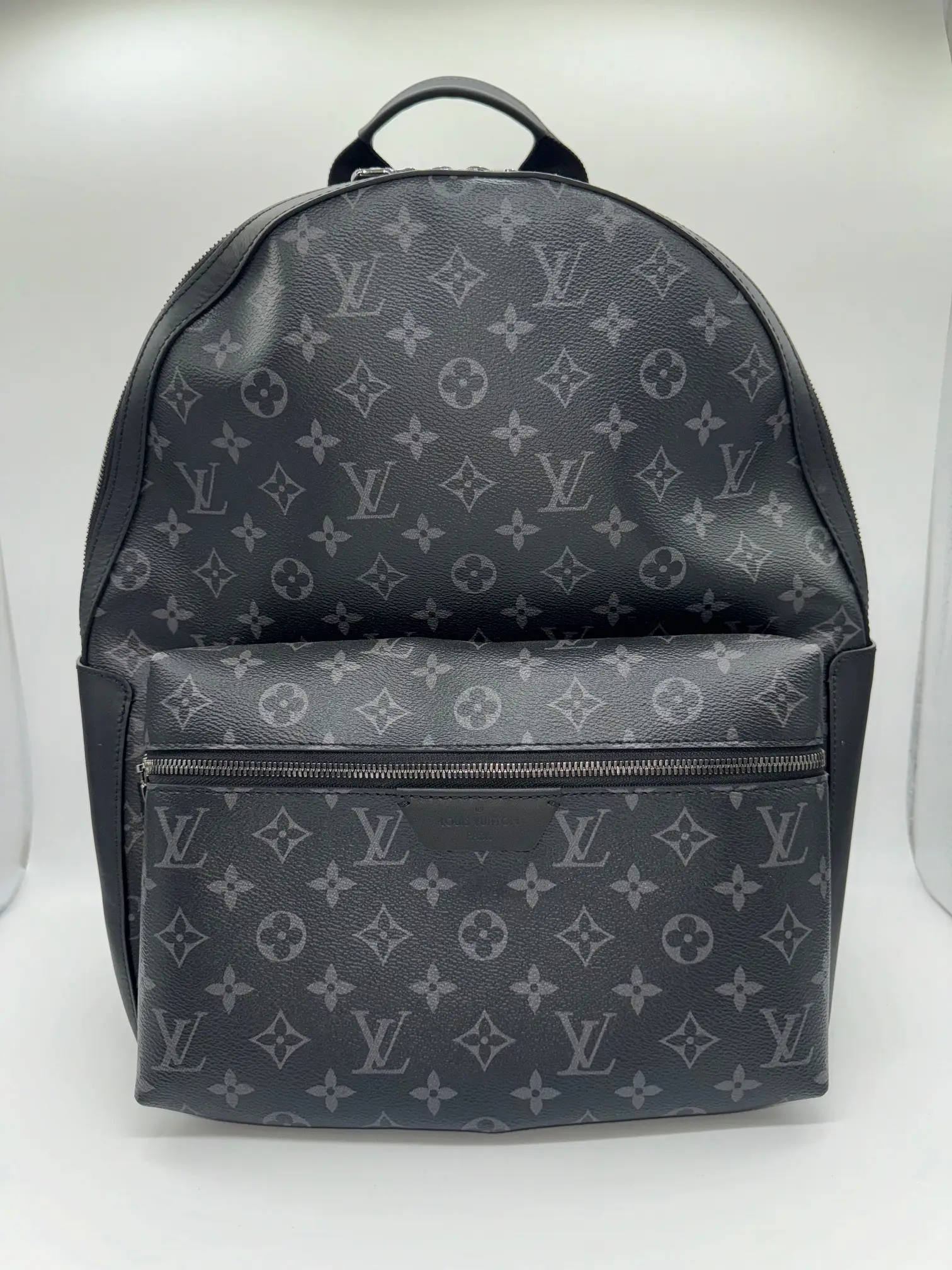 Pre-owned Louis Vuitton Coated Canvas Backpacks Monogram Eclipse Discovery MM Backpack for Men