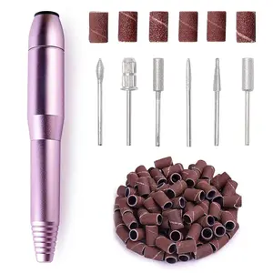 Pen-Shaped Portable Nail Drill with AC Adapter, PC120B 20000RPM Electric File with Compact Design for All Nail Care, Manicure Polishing, Shaping & Gel Removal at Home for Beginners