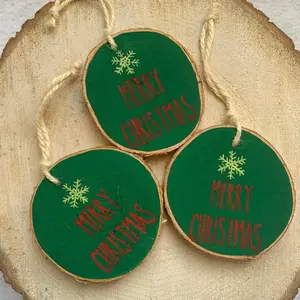 “Merry Christmas” Wood Ornament Circle
