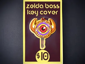Zelda Boss Key Cover (2 in x 1.57 in / 5.08 cm x 4 cm), Fits Keys Up to 0.91 in / 2.3 cm Wide