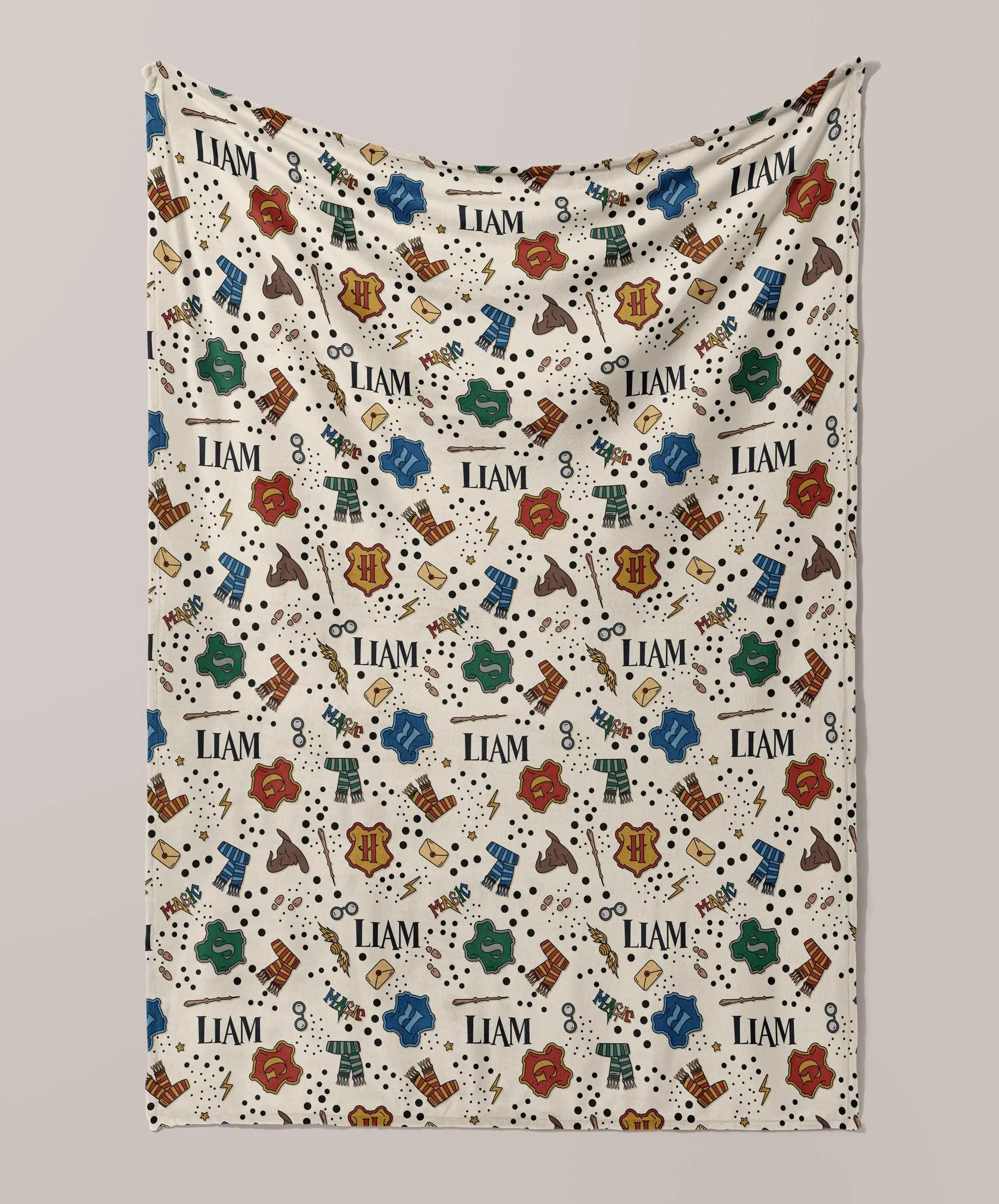 Personalized Wizard Fleece Blanket Nursery Bedding Magical Blanket Wizard Swaddle Hp Bedding