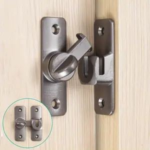 Zinc Alloy Door Latch, No-Drill Thickened Universal Snap Lock, Easy Installation, Anti-Theft Security Door Catch, Faux-Antique Finish, Bathroom Cabinet Lock