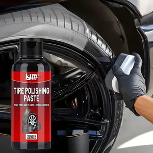 Long-Lasting Car Liquid Tire Wax, Gloss Enhancer, Blackening, Protection, Kjm Brand, High-Shine Cream, Polish & Wax Type