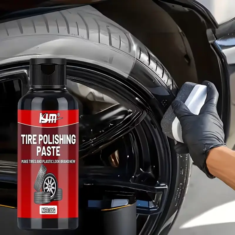 Long-Lasting Car Liquid Tire Wax, Gloss Enhancer, Blackening, Protection, Kjm Brand, High-Shine Cream, Glossing, Polish & Wax Type