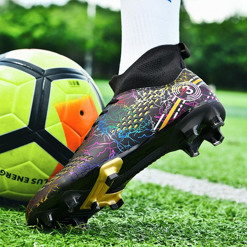 Unisex Ombre Pattern Lace-up Front Football ShoesAnti-slip Breathable Long Studs Soccer Shoes,Soccer Cleats, Football Cleats, Summer TrainingSneakers for Training Match Practice