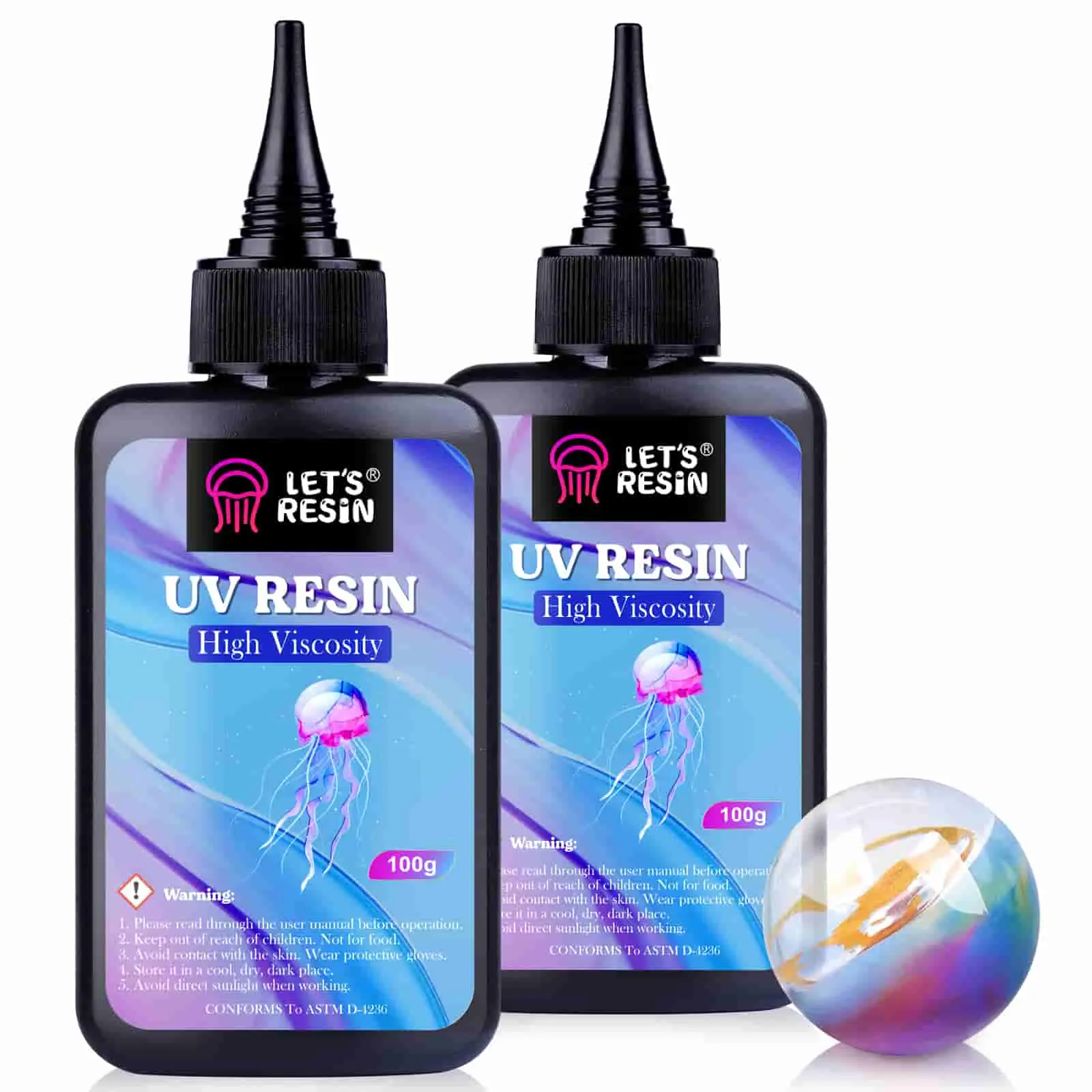 200g High Viscosity Crystal Clear Thick UV Resin Kit for Crafts, Doming, Coating, Necklaces, Earrings, Pendants. - LET'S RESIN 200g High Viscosity Crystal Clear Thick UV Resin Kit for Crafts, Doming, Coating, Necklaces, Earrings, Pendants. - LET'S RESIN