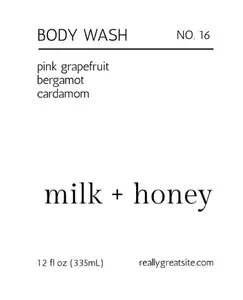 White Black Minimalist Modern Clean Lines Body Wash Products Sticker Label