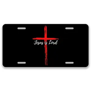 Jesus License Plate Cross License Plate Car Decor- 12x6 In Front License Plate, – Made in USA, Car Truck Tag Humor Trucks & Cars, 4 Pre-Drilled Holes,Easy Installation,Perfect Gift Ideas