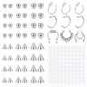 Fake Eyebrow Ring Fake Lip Labret Studs Replacement Balls Spike with 100pcs Sticker Non-Piercing Body Jewelry Fake Skin Piercing