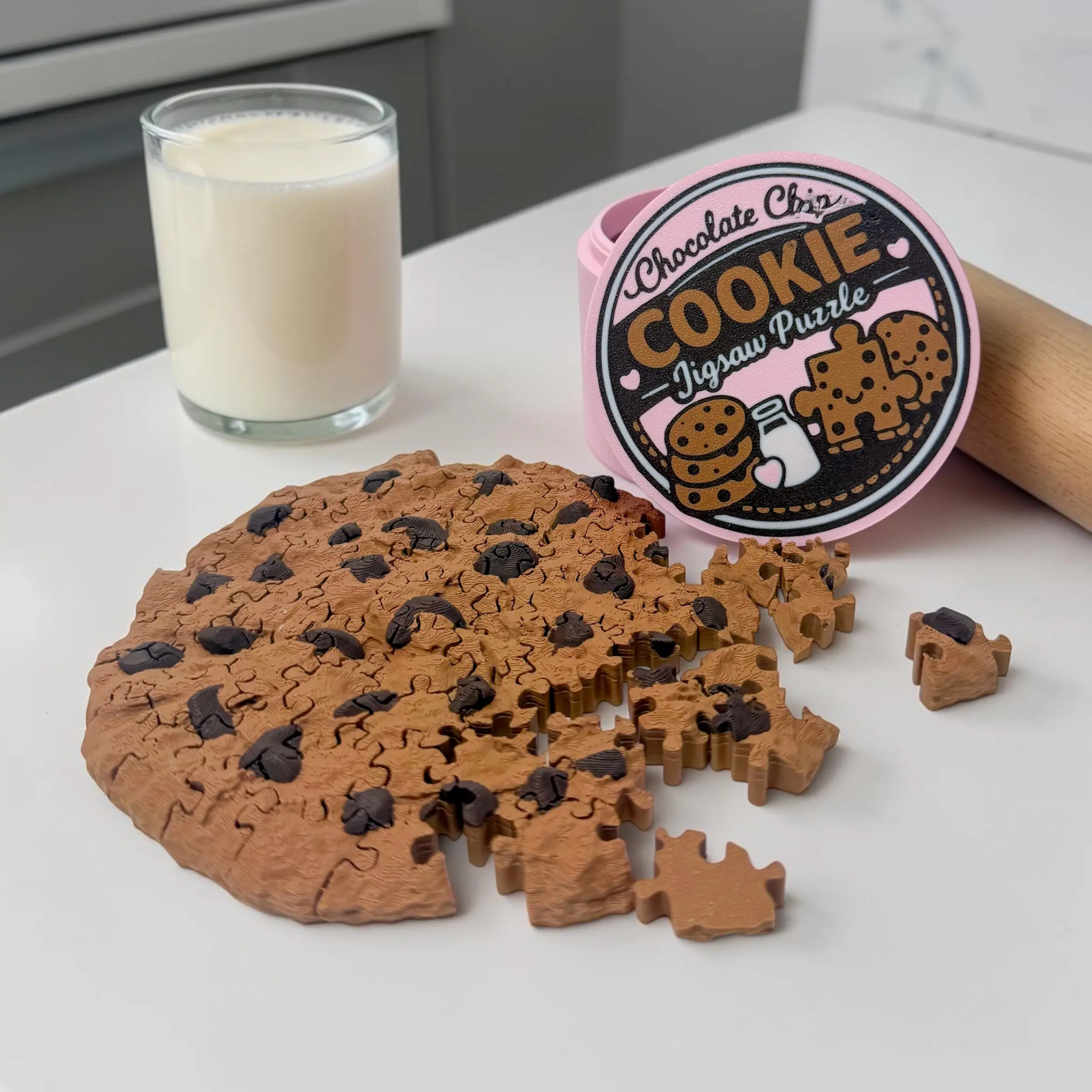 Cookie Jigsaw Puzzle 3D Printed - Chocolate Chip Cookie Lover Gift - Fun Office Desk Toy - Unique Home Decor - Fidget Puzzle