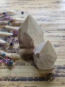 Peach Moonstone Semi-Polished Point Natural Towers Healing Crystal Feldspar Grid Stone Mineral Specimen Large Raw Chunks w/ Polished Tops