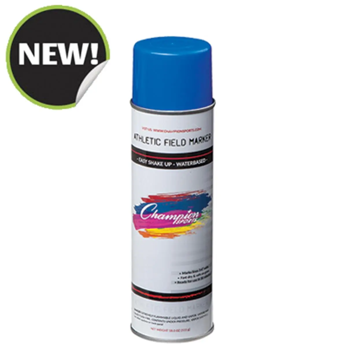 CHAMPION Athletic Aerosol Spray Paint, Waterproof and Fast Drying Formula for a Vivid 4"w Stripe, Non-Toxic & Low VOC - Case of 12, Long Lasting, Works On All Natural Surfaces, Quick-Dry, 1.66 Oz Cans, Universal Tip, Grass Fields