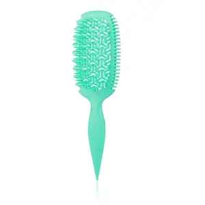 Curl Defining Vented Hair Brush, Airflow Curl Styling Comb for Curly, Coily Hair, Lightweight Detangling Styling Brush with Anti-Static Flexible Teeth, Ventilated Design for Faster Drying, Ergonomic Non-Slip Handle, Hair Styling Tool for Women & Men
