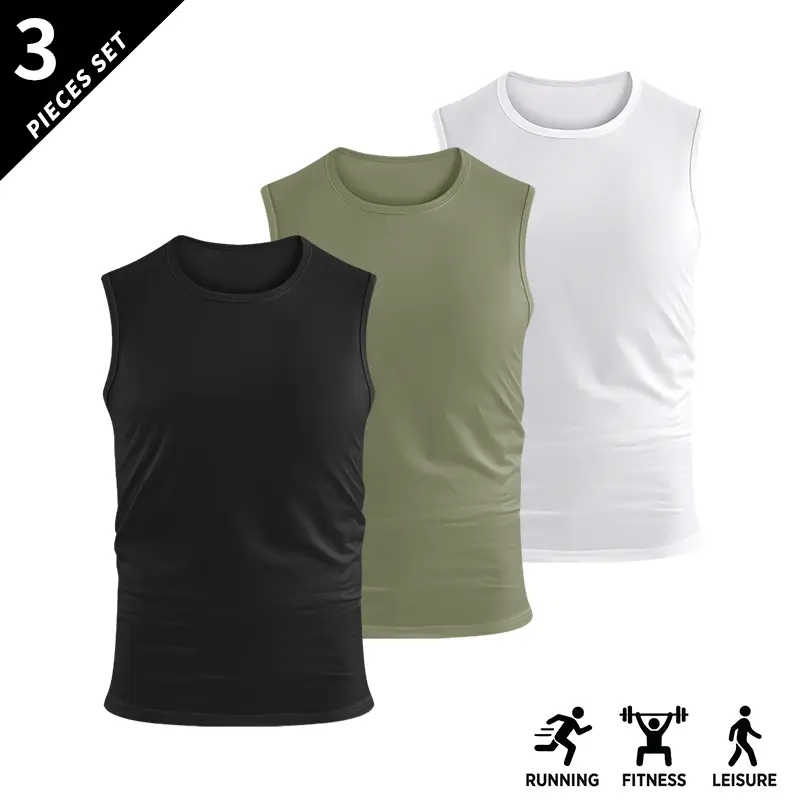 3PCS-Black + Light Army Green + White