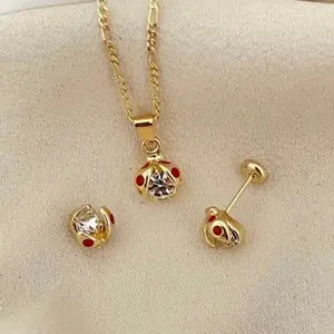 18k Gold Plated Necklace & Earrings