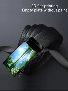 【2D】One piece, artistic design with patterns of celebrating birthdays and interacting with wrestling stars, business casual, men's belt with automatic buckle, suitable as a gift for Father's Day and Valentine's Day